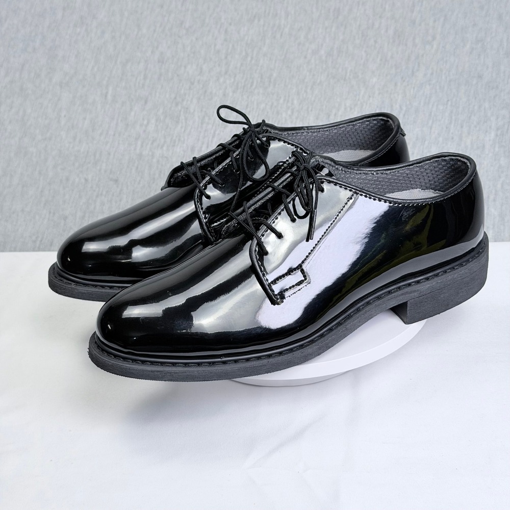 Capps Shoe Company Mens Black Patent Leather Oxford Dress Shoes 90263 7.5 D USA